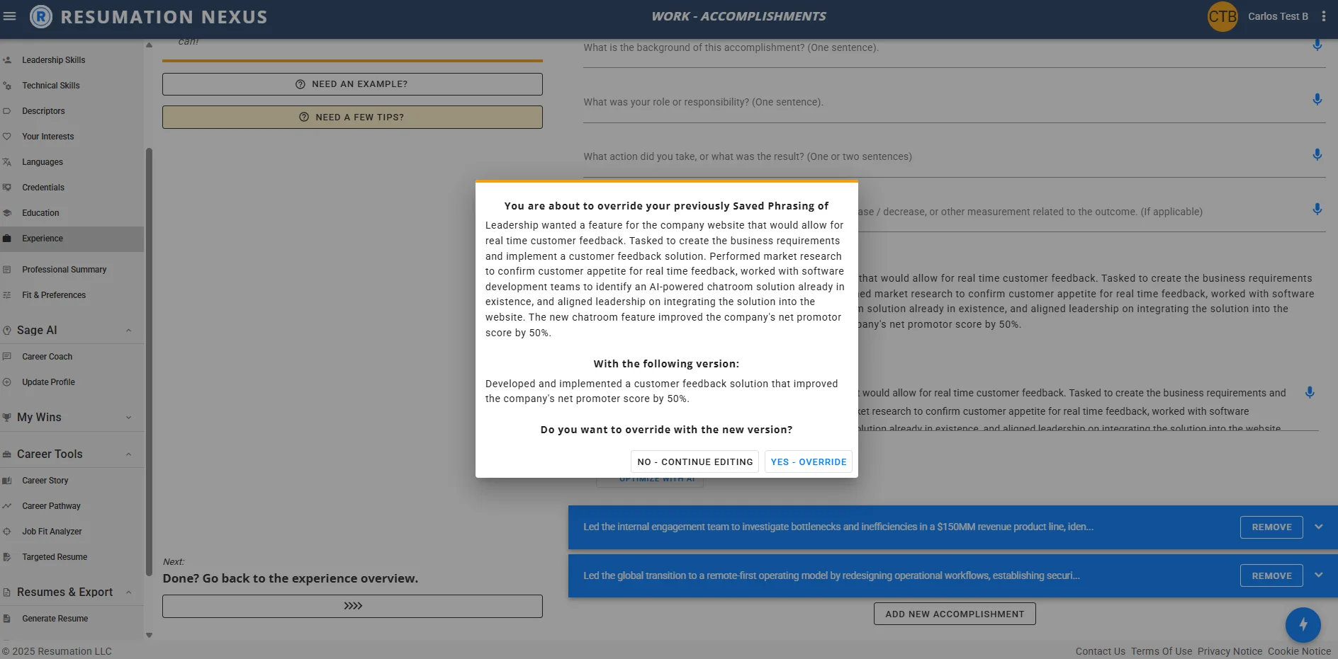 AI optimization in the Resumation career hub